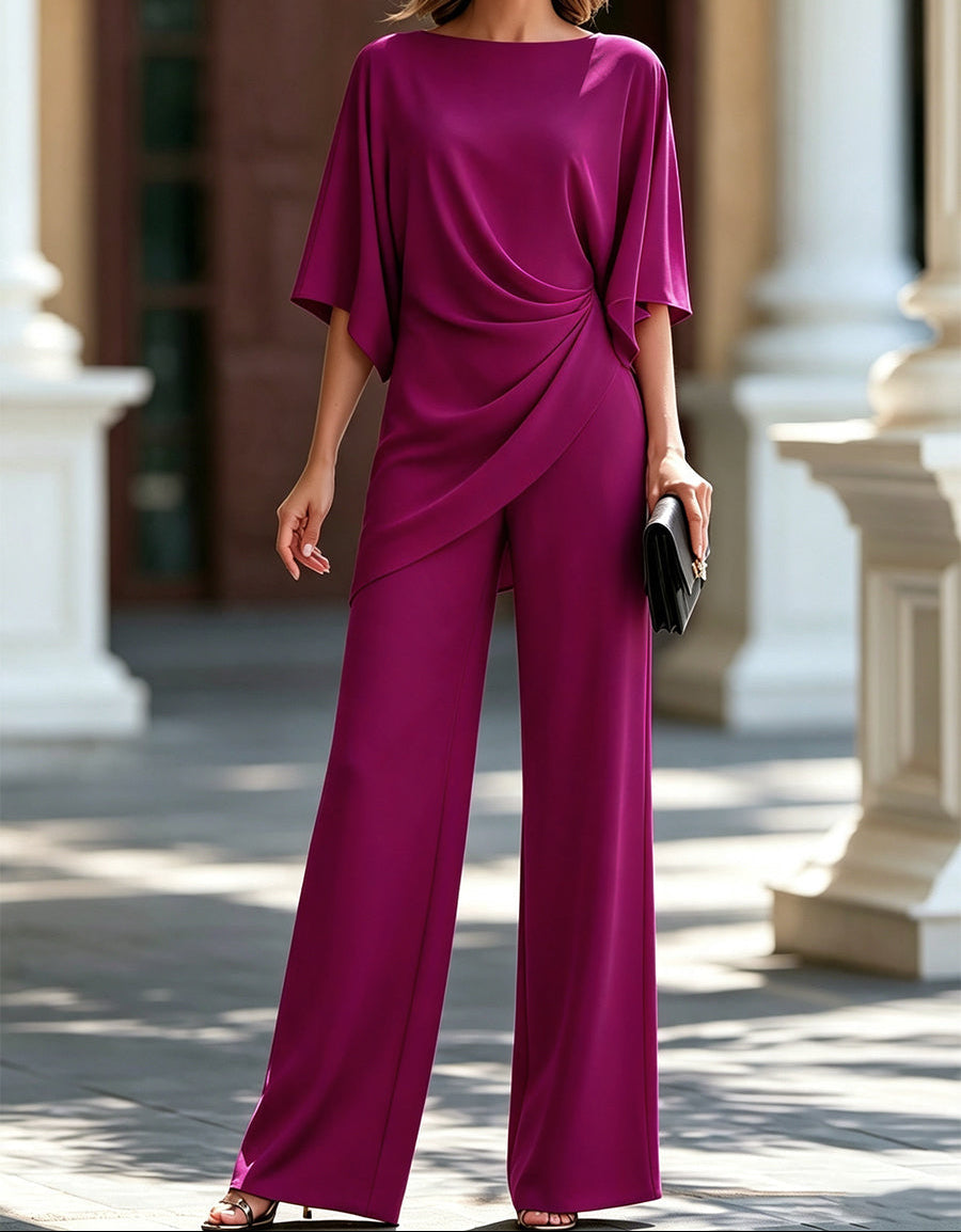 Seraphina | Draped Wide-Leg Jumpsuit