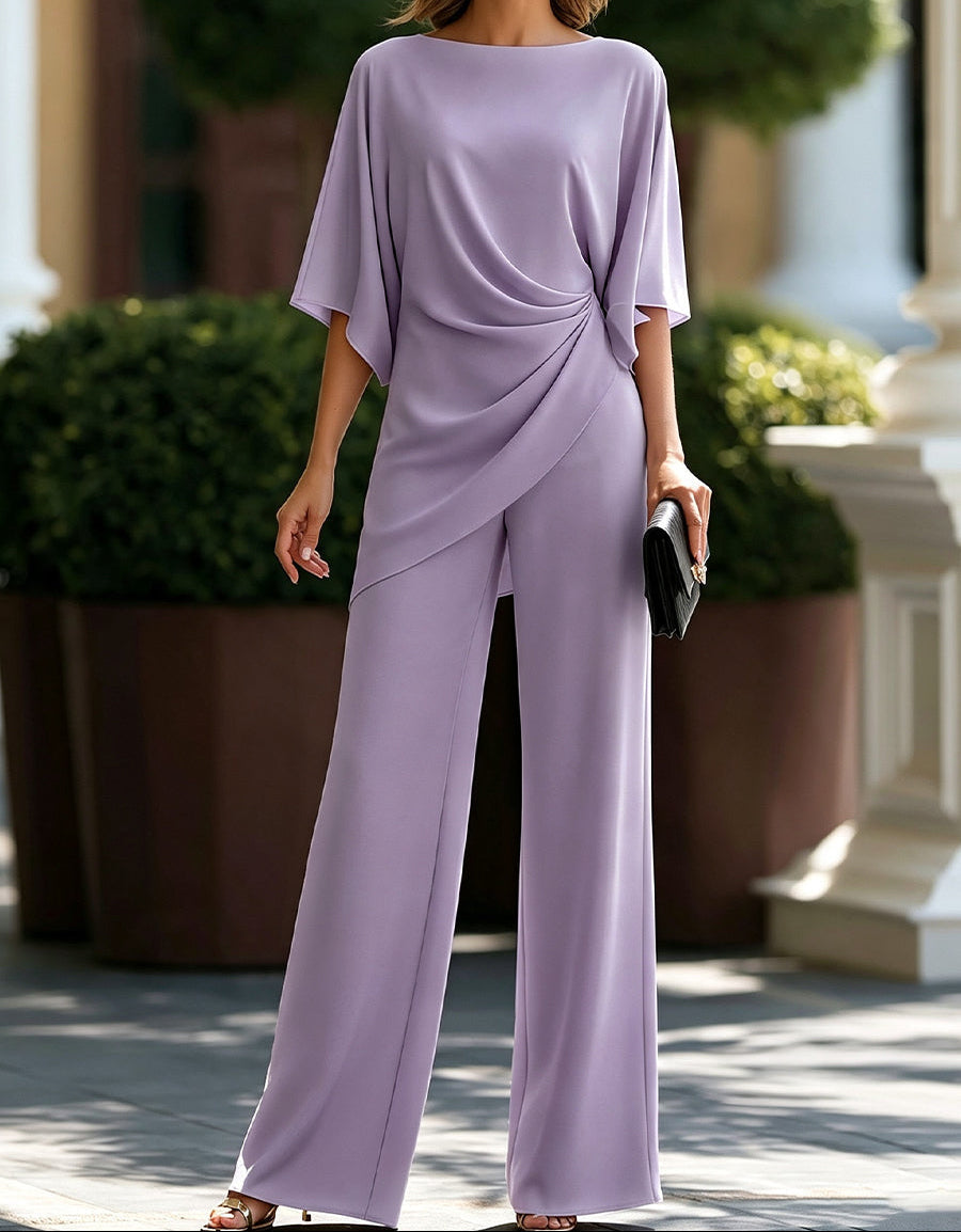 Seraphina | Draped Wide-Leg Jumpsuit