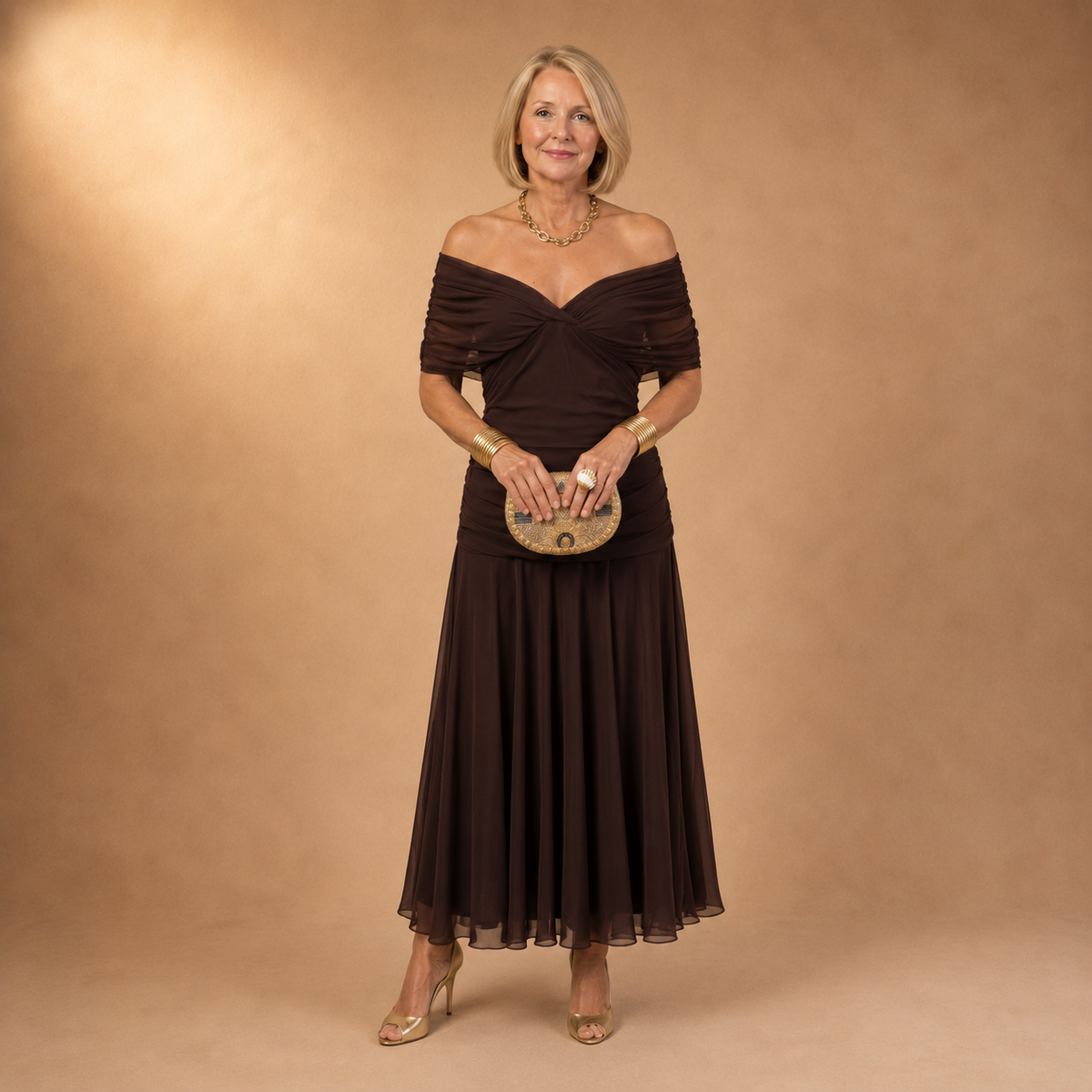 Delilah | Abito Midi Floreale con Spalle Scoperte