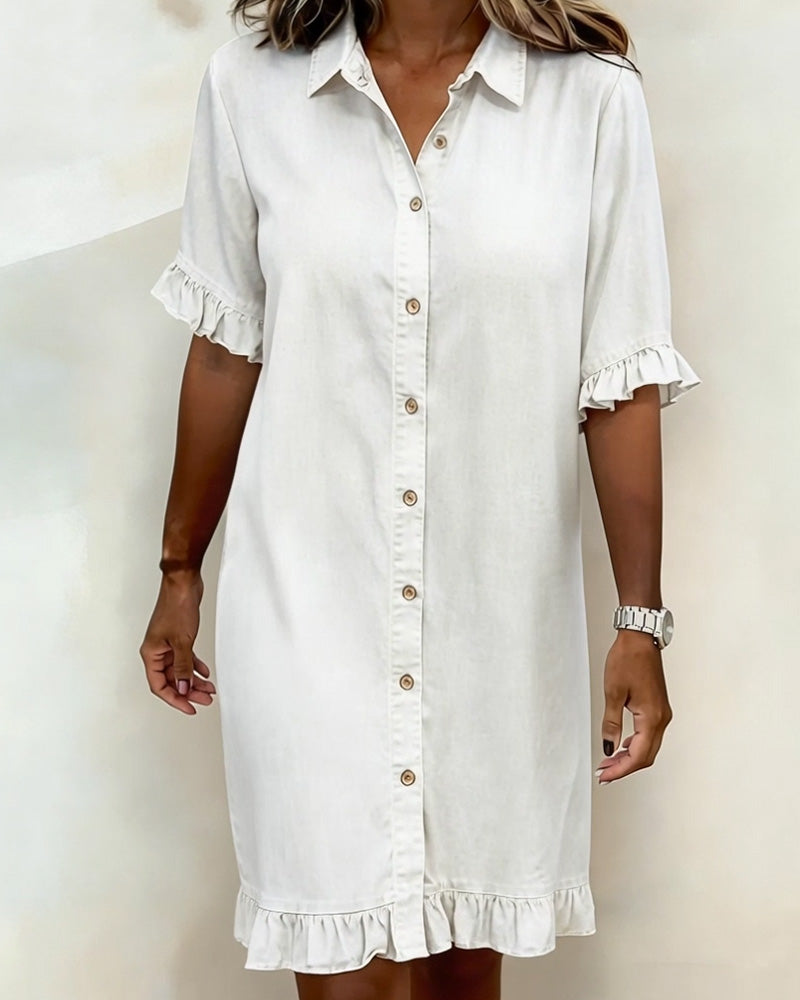 Remy | Abito Camicia in Denim con Volant
