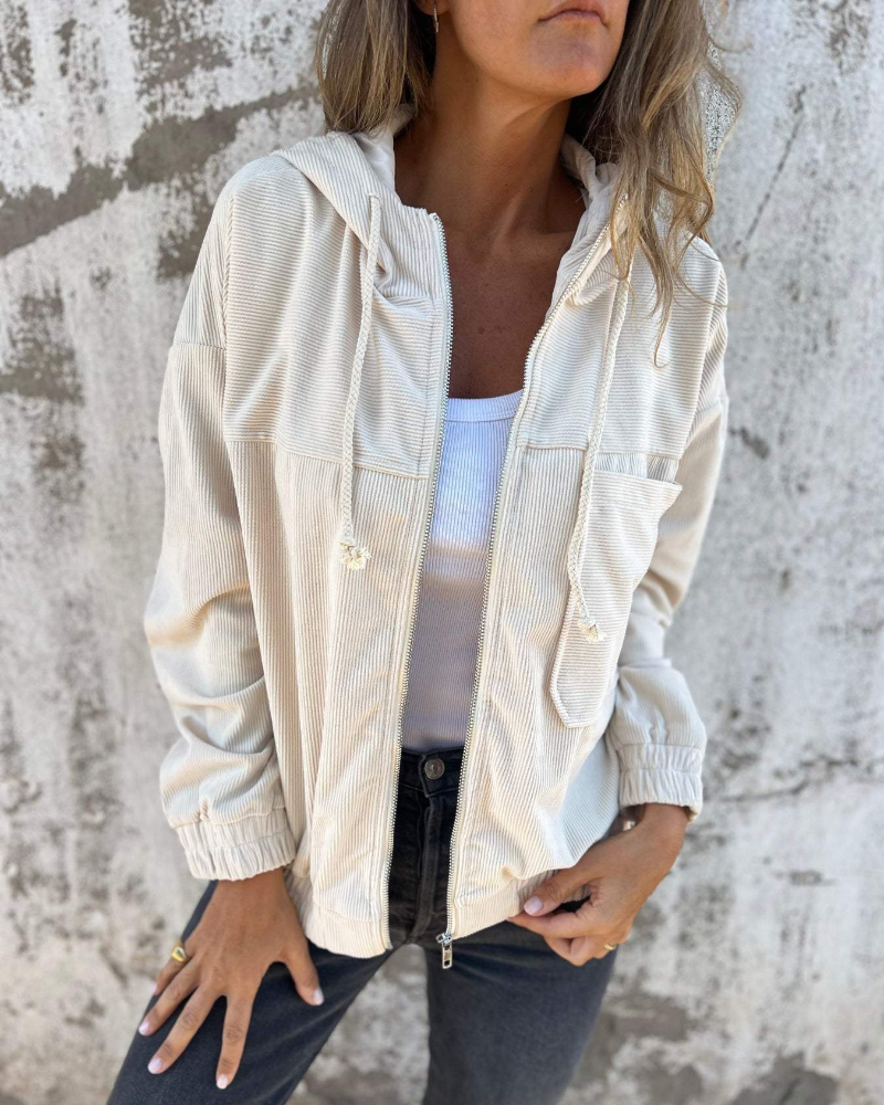 Adelaide | Corduroy Hooded Jacket