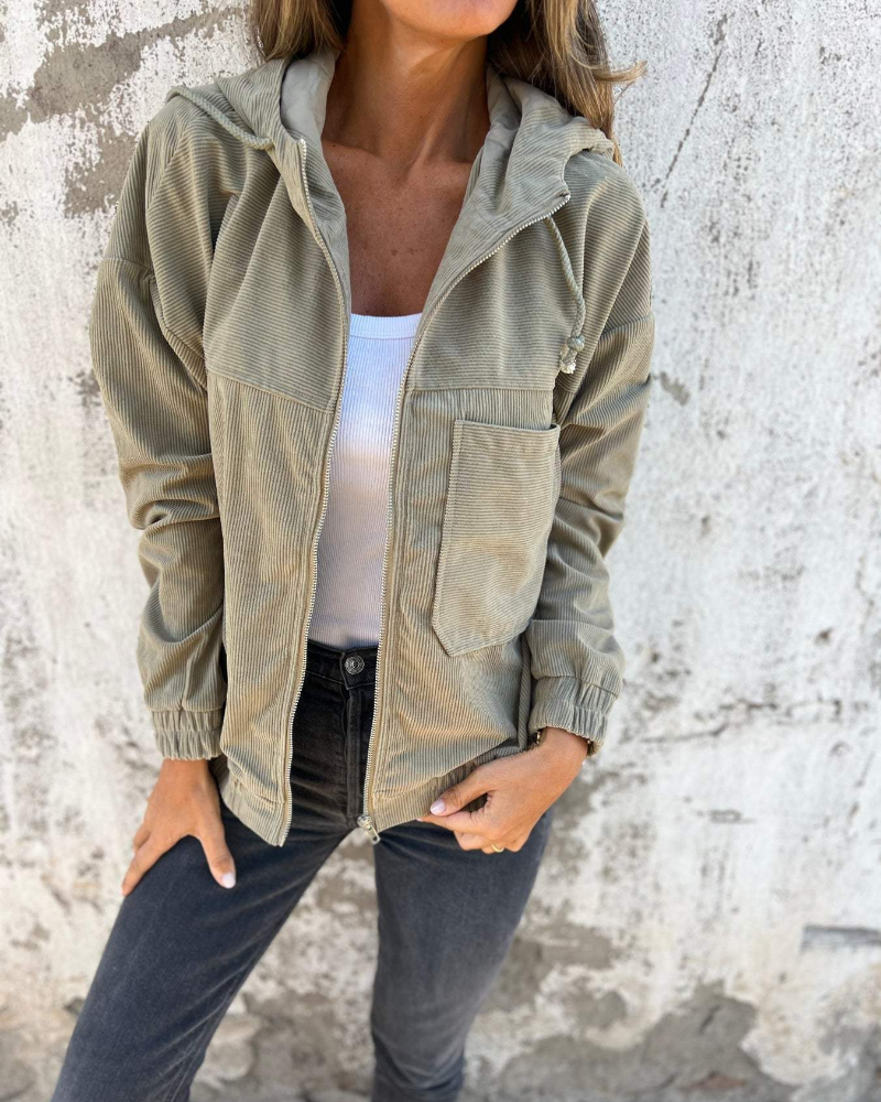 Adelaide | Corduroy Hooded Jacket