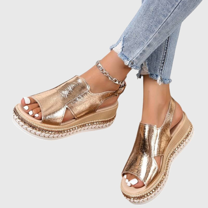 Celestia | Sandali con Plateau Metallizzati