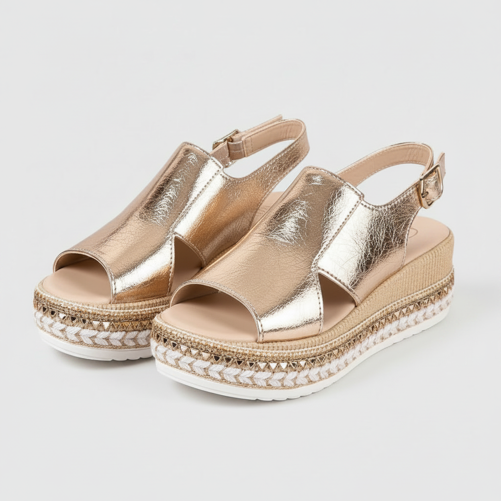 Celestia | Sandali con Plateau Metallizzati