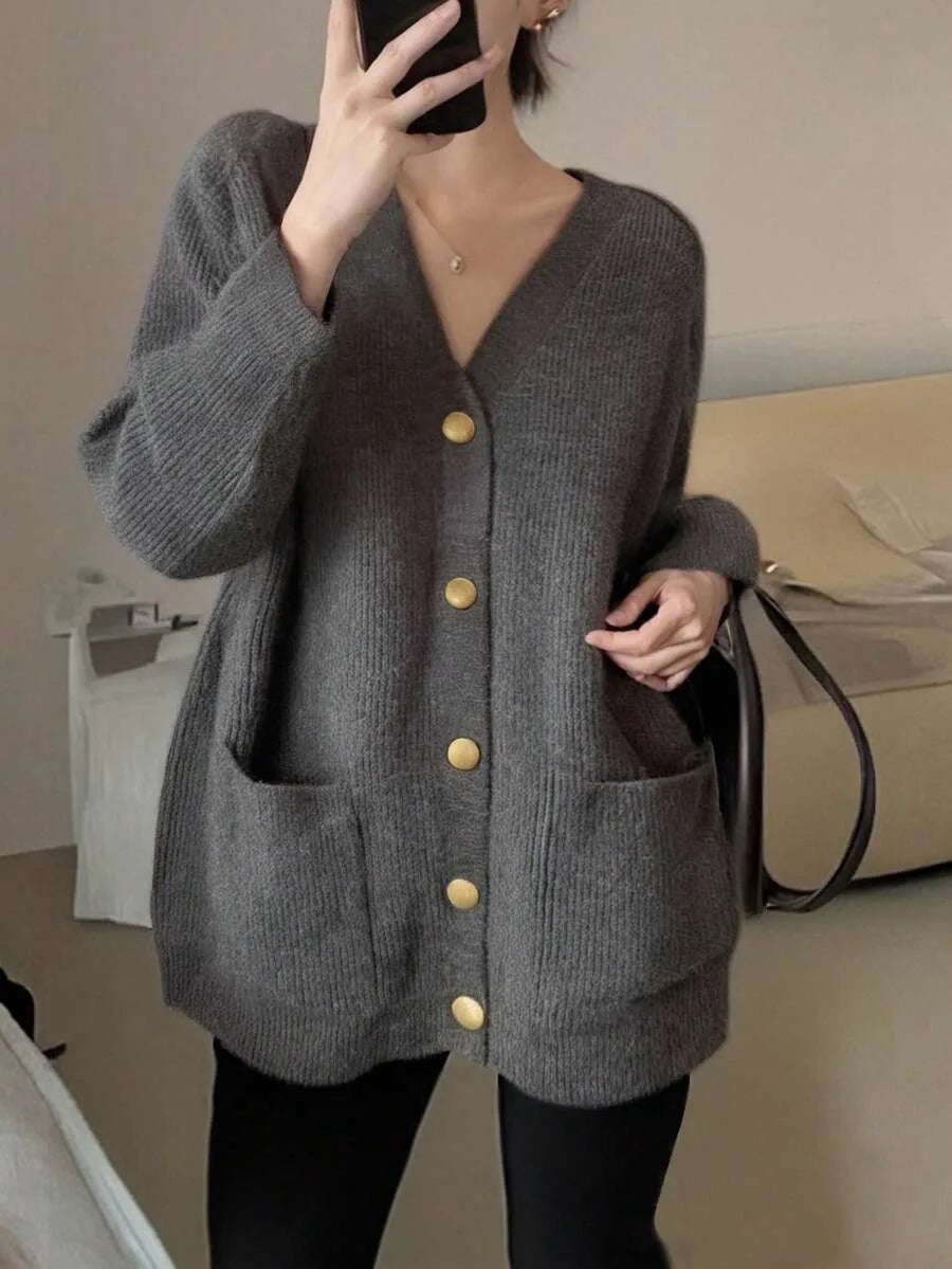 Oversized V-Neck Cardigan