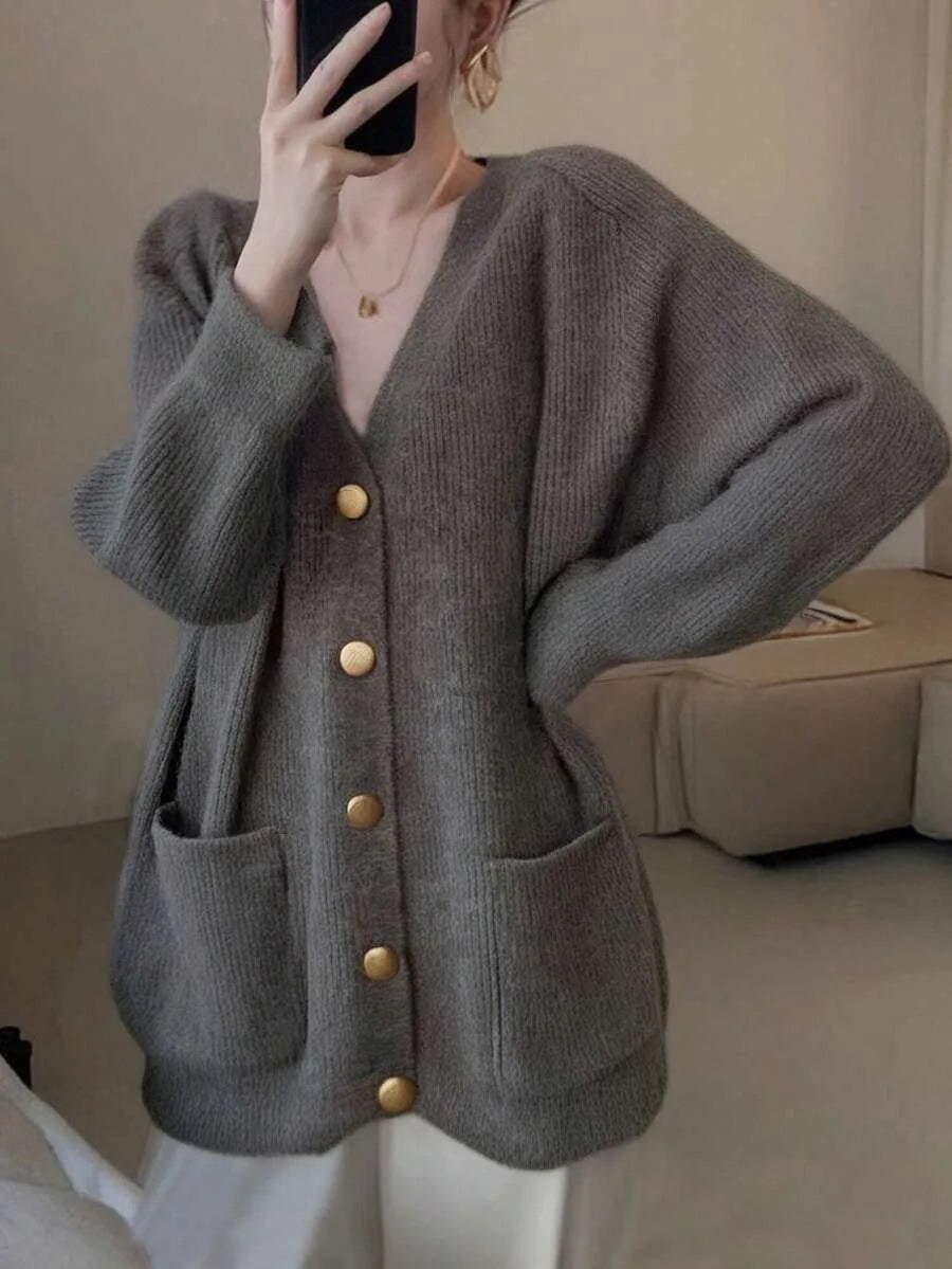Oversized V-Neck Cardigan
