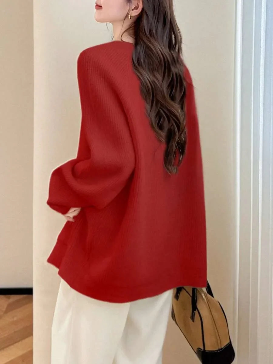 Oversized V-Neck Cardigan