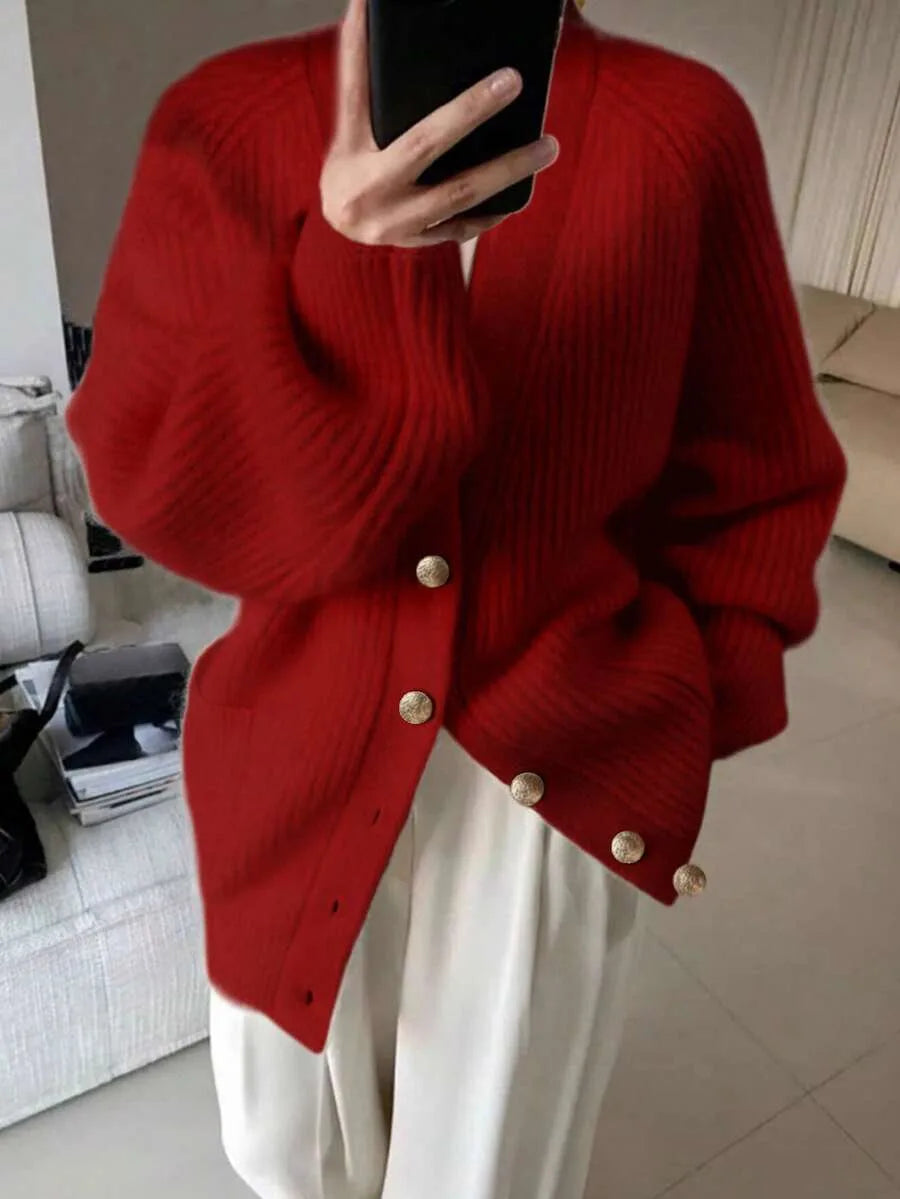 Oversized V-Neck Cardigan