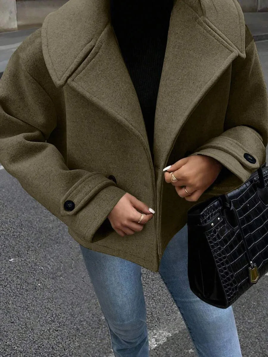 Oversized Coat with Wide Lapels