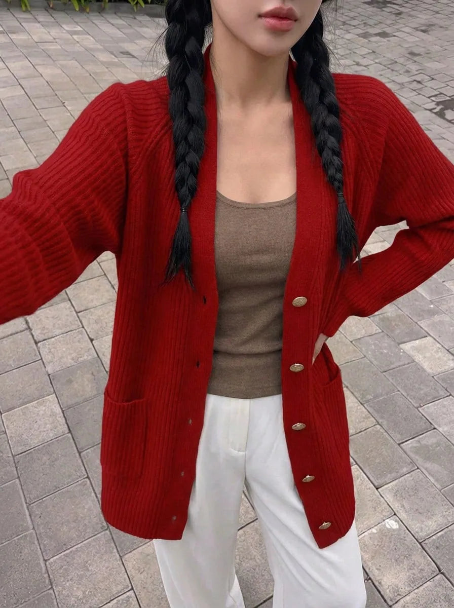 Oversized V-Neck Cardigan
