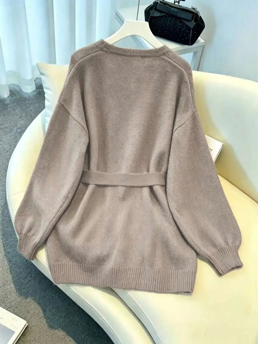 Oversized Belted Cardigan