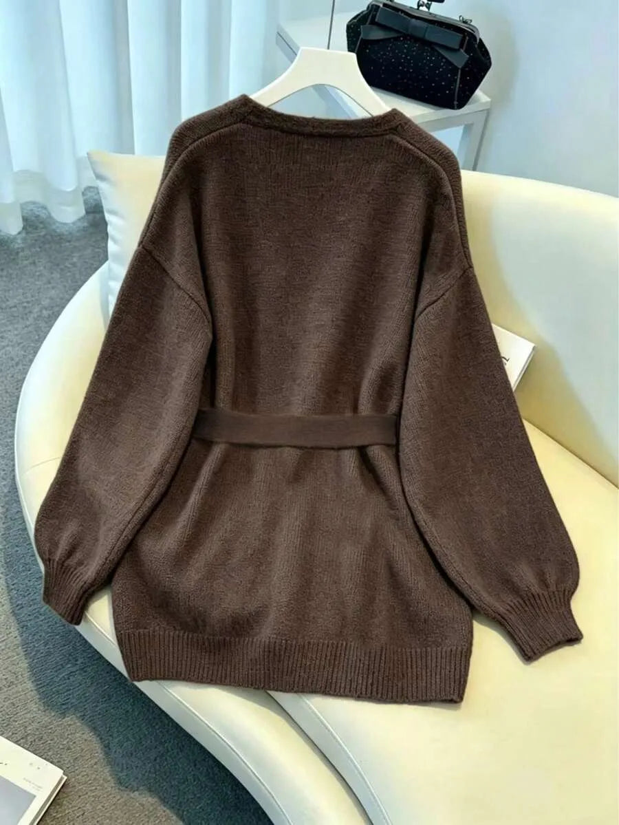 Oversized Belted Cardigan