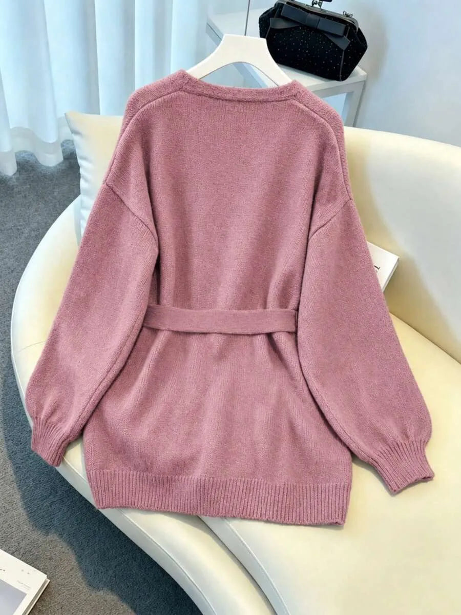 Oversized Belted Cardigan
