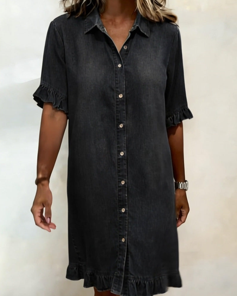 Remy | Abito Camicia in Denim con Volant