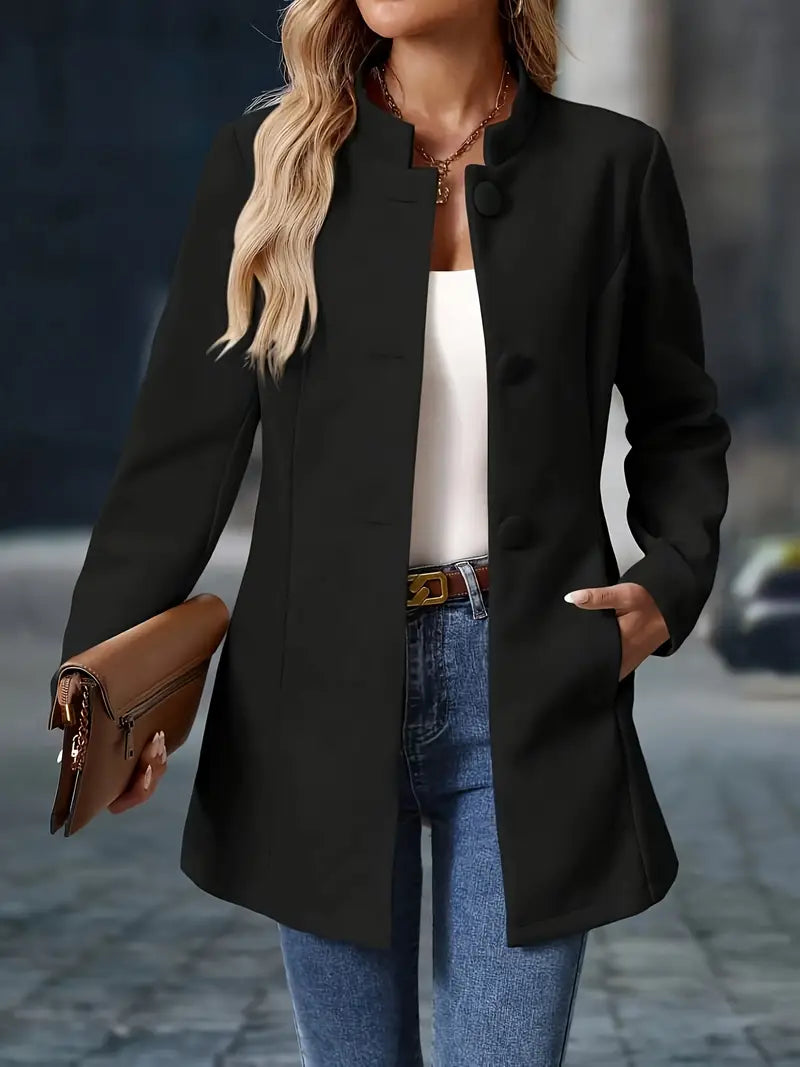 Genevieve | Longline Stand-Collar Coat