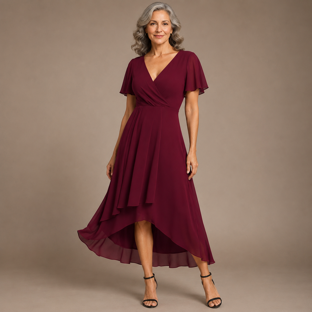 Aria | Abito Maxi Elegante a Maniche a Farfalla