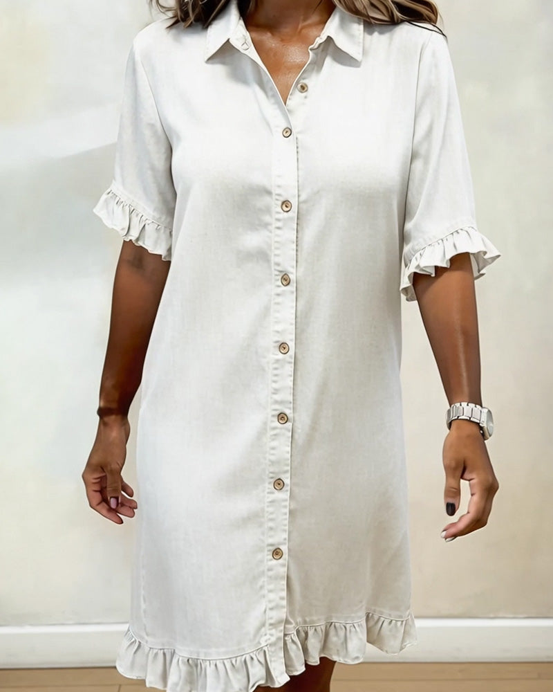 Remy | Abito Camicia in Denim con Volant