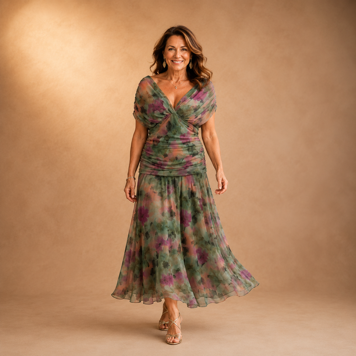 Delilah | Abito Midi Floreale con Spalle Scoperte