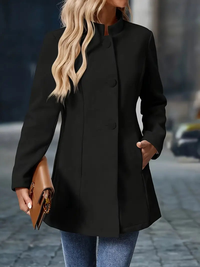 Genevieve | Longline Stand-Collar Coat