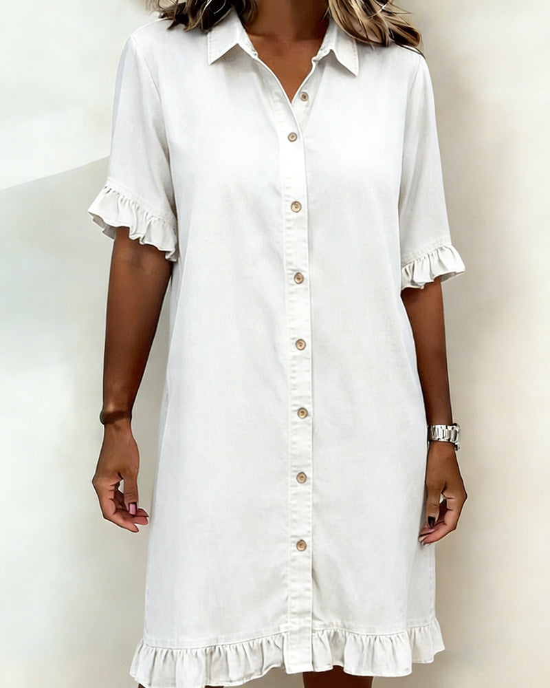 Remy | Abito Camicia in Denim con Volant