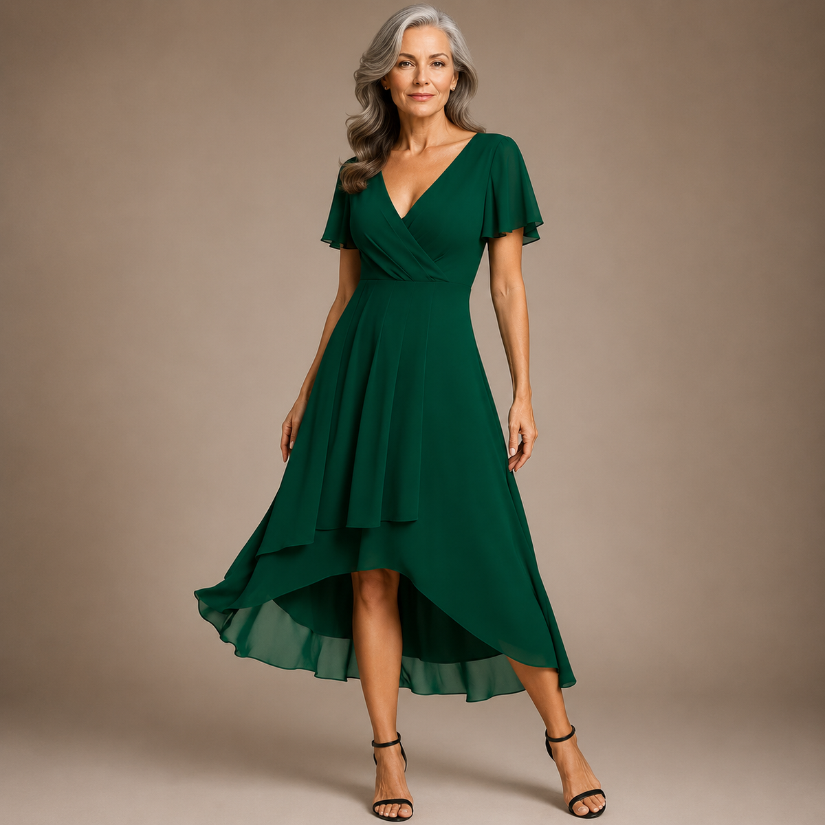 Aria | Abito Maxi Elegante a Maniche a Farfalla