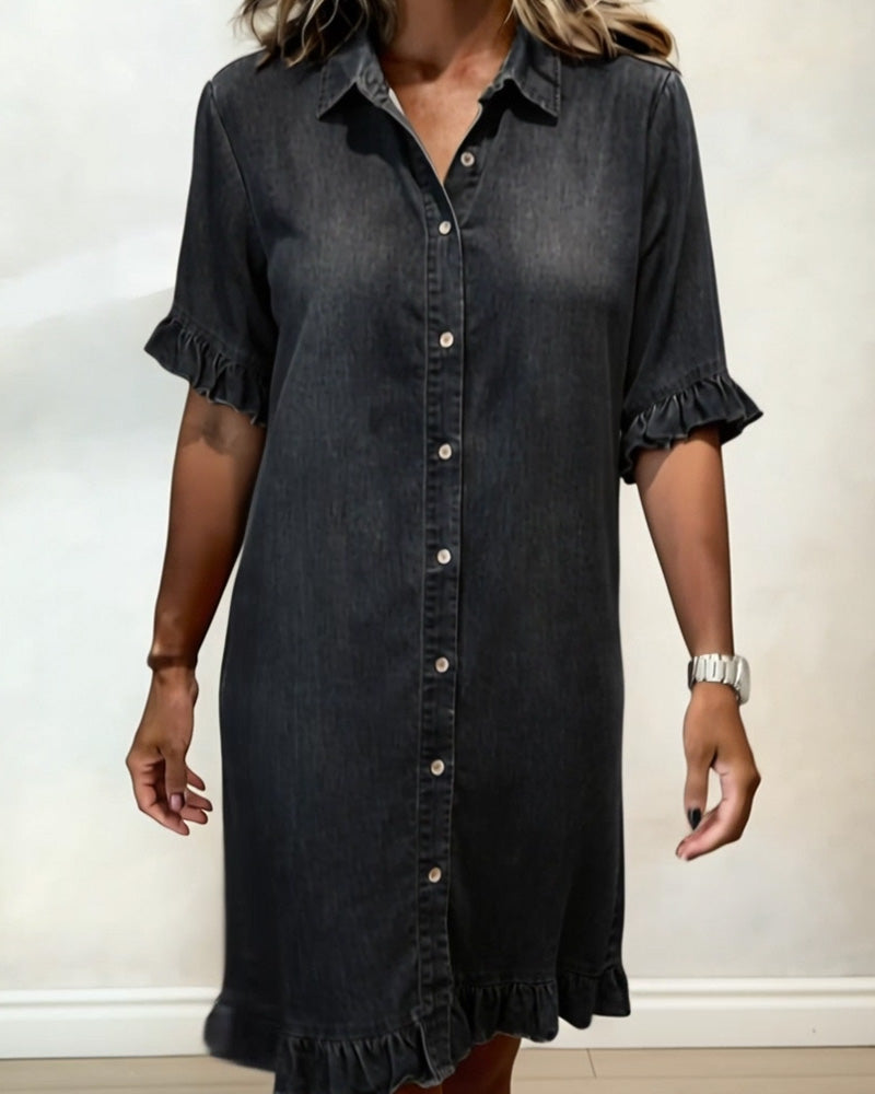 Remy | Abito Camicia in Denim con Volant