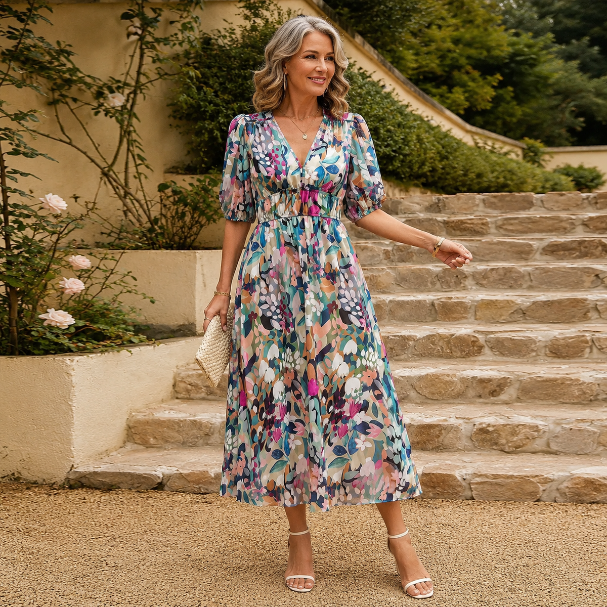 Luna | Abito Midi Chiffon Floreale