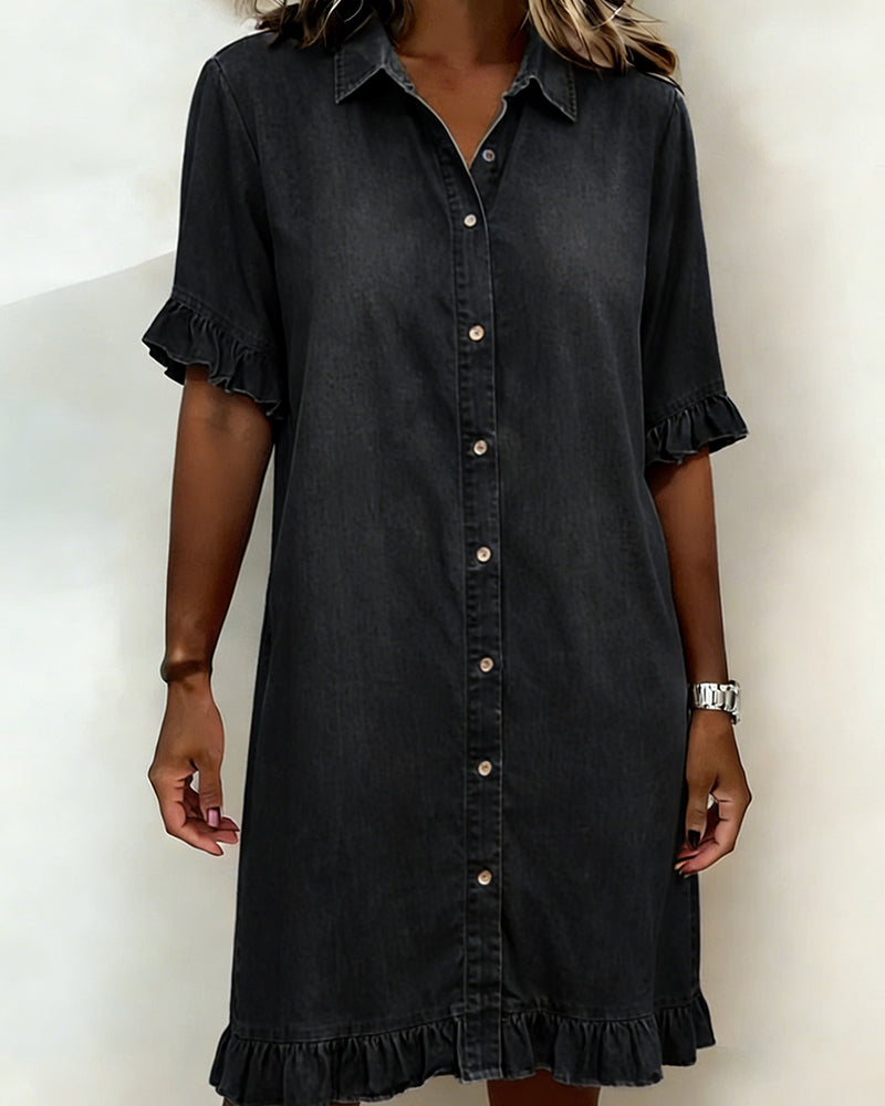 Remy | Abito Camicia in Denim con Volant