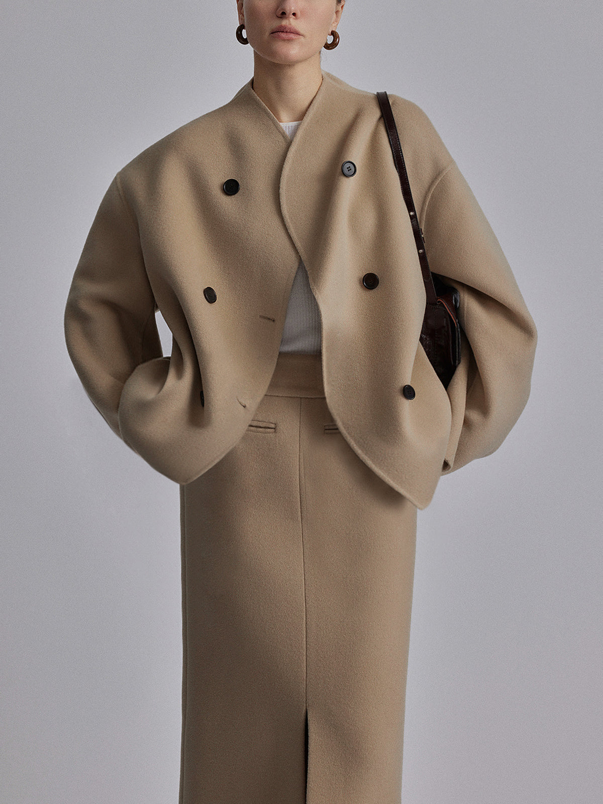Marguerite | Collarless Wool-Blend Jacket