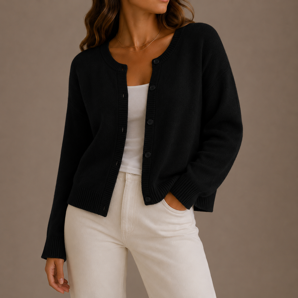 Eleanor | Classic Crew Neck Cardigan