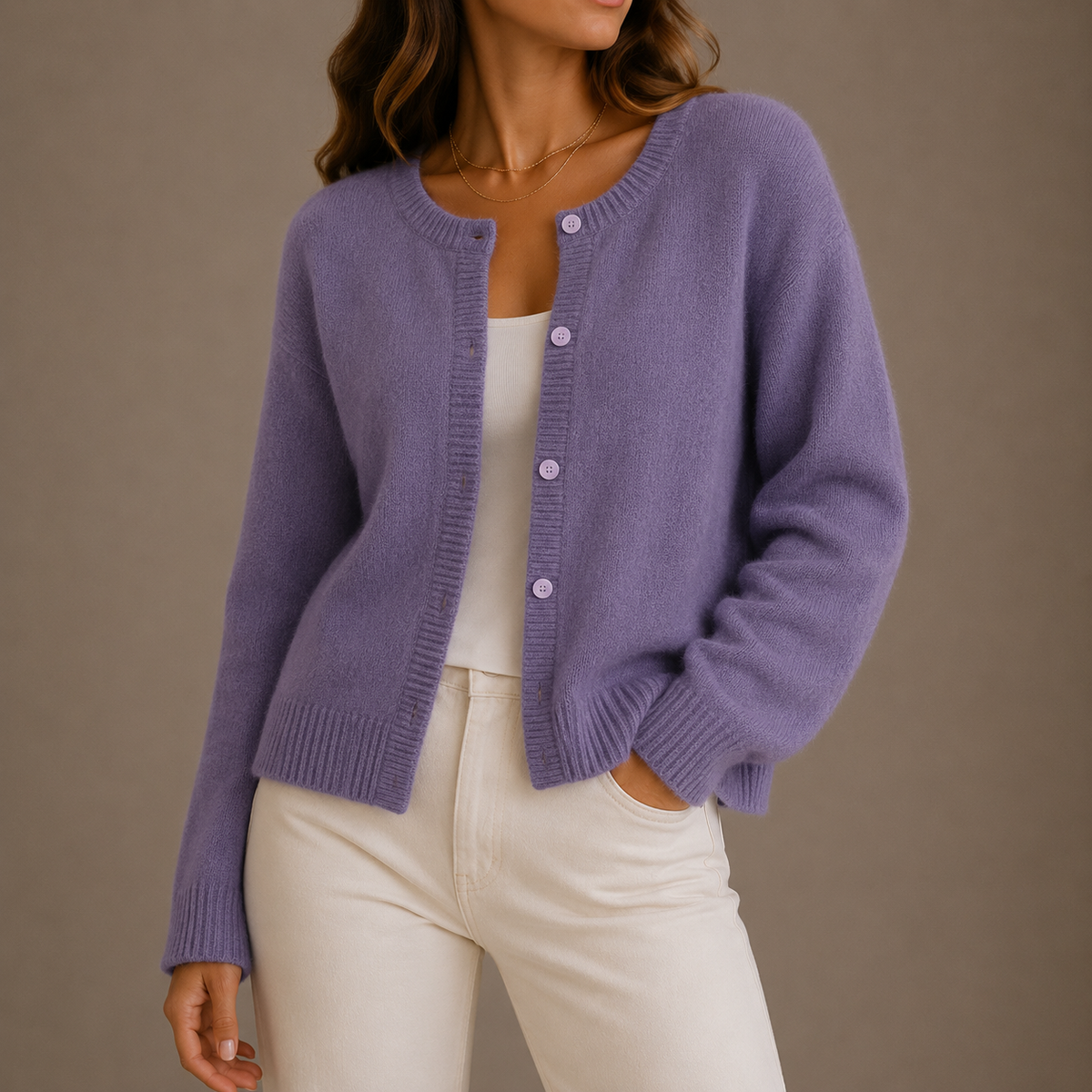 Eleanor | Classic Crew Neck Cardigan