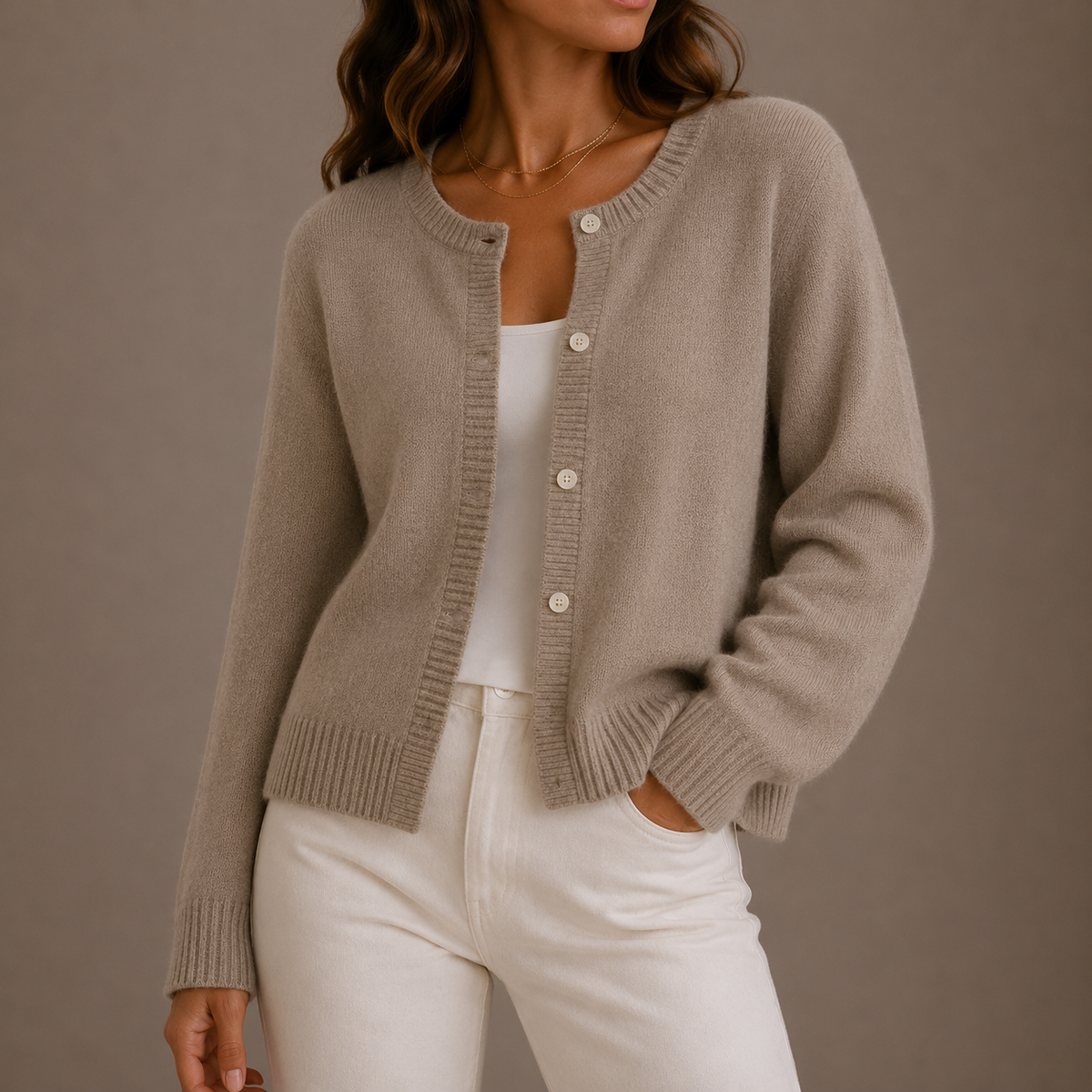 Eleanor | Classic Crew Neck Cardigan