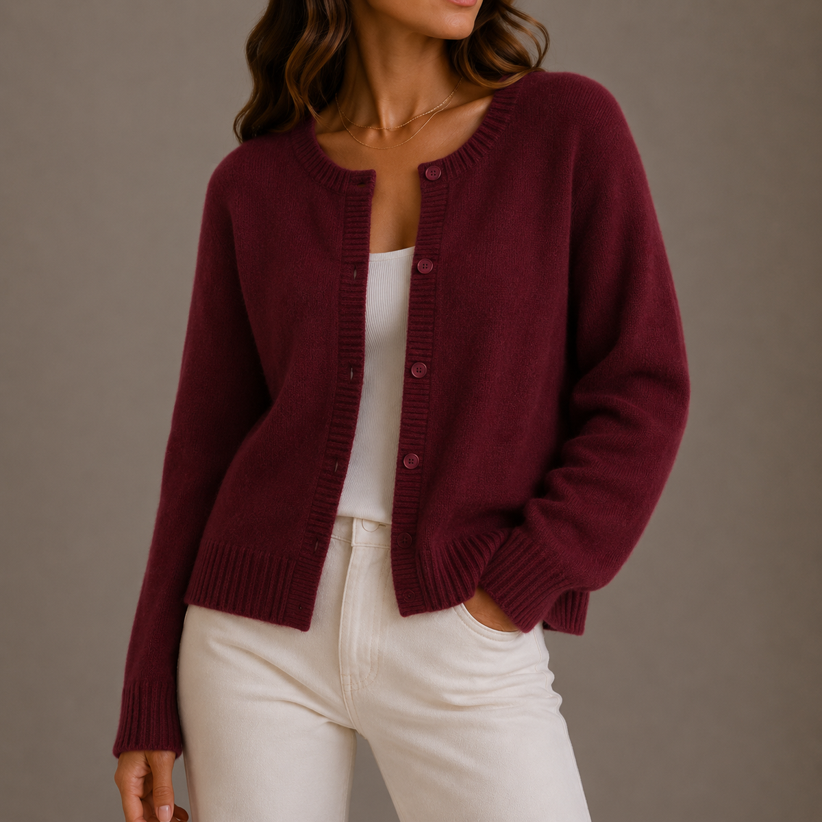Eleanor | Classic Crew Neck Cardigan