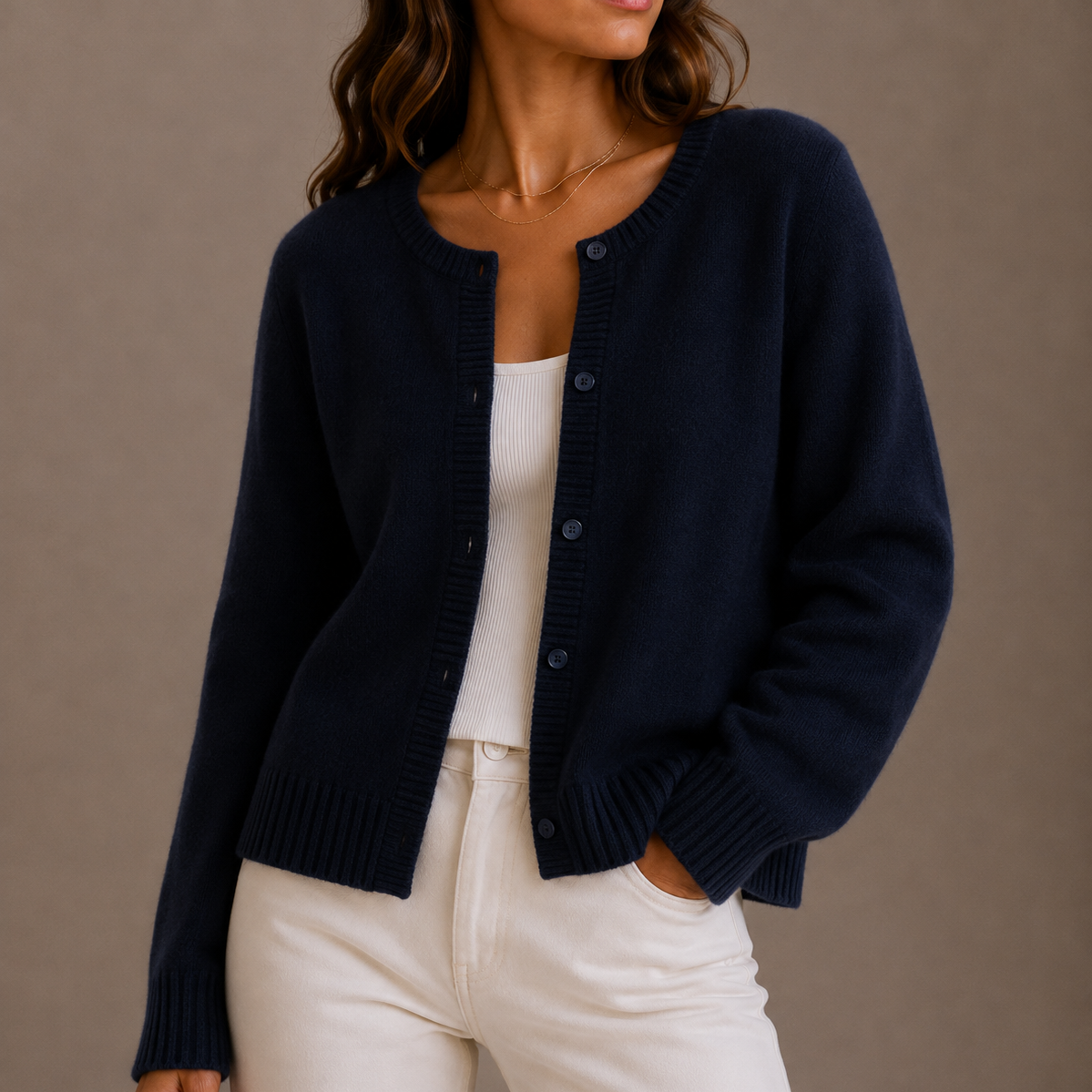 Eleanor | Classic Crew Neck Cardigan