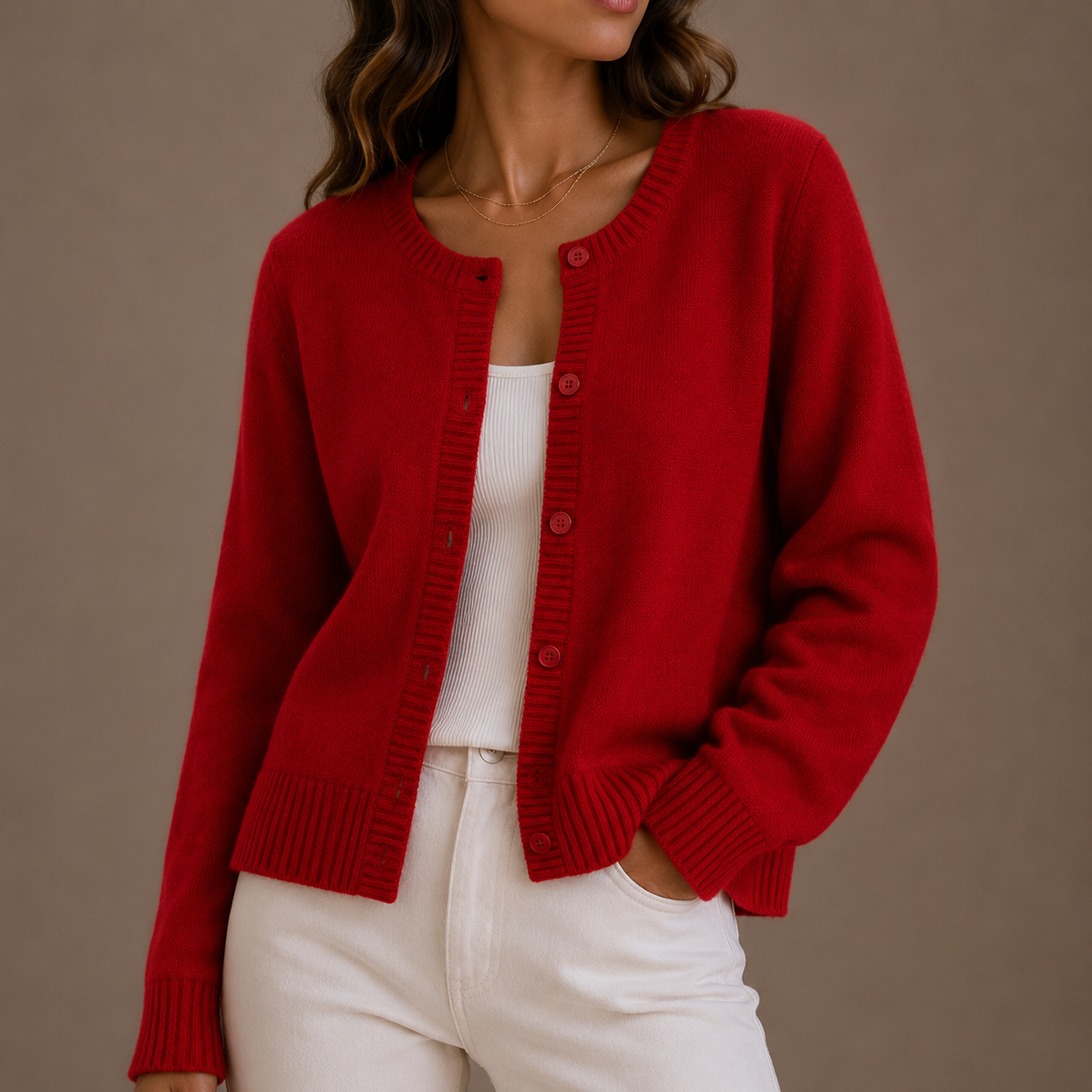 Eleanor | Classic Crew Neck Cardigan