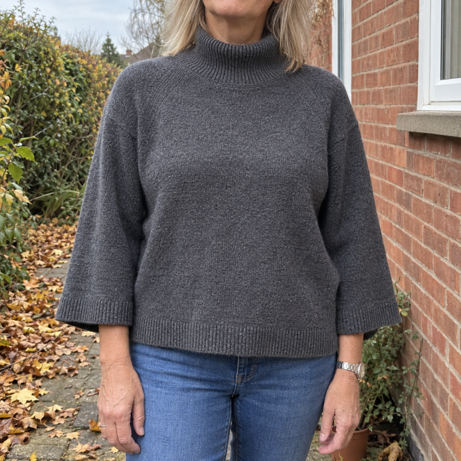 Henrietta | Cropped Funnel-Neck Jumper