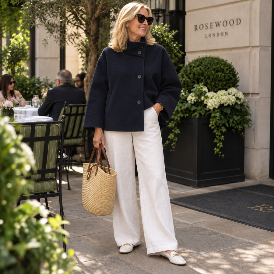 Emily | Women's Short Button-Up High-Collar Coat