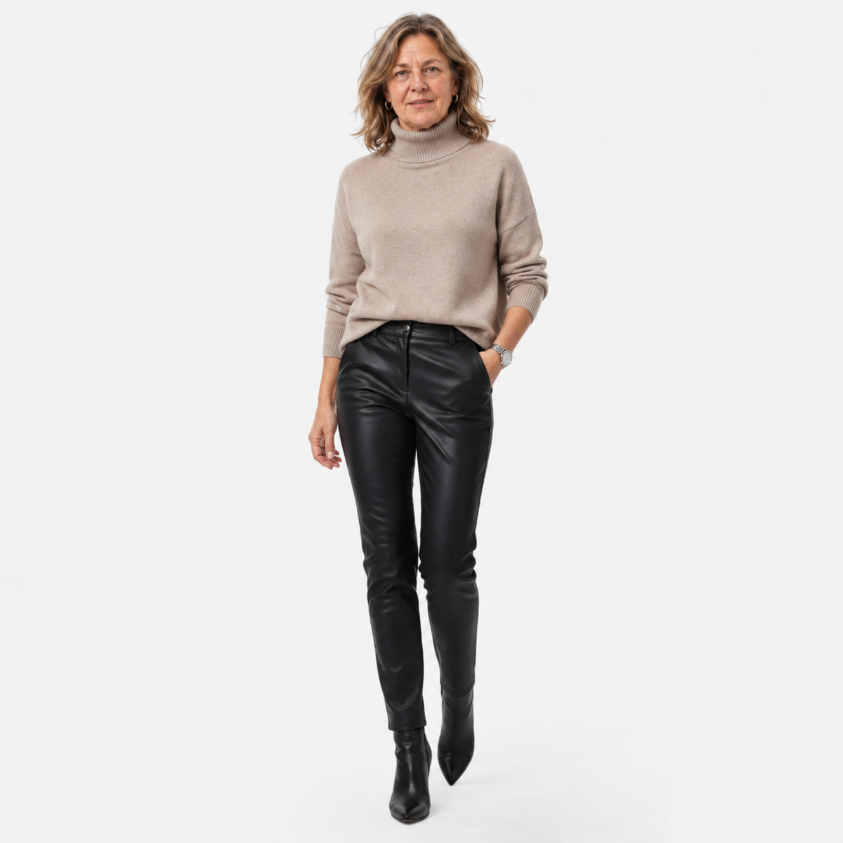 Ivy | Women's Oversized Chunky Turtleneck Knit Sweater