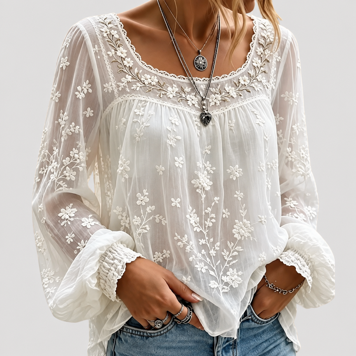 Angela | Camicetta ricamata stile boho