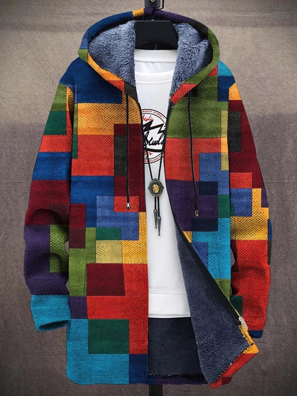Alessandra | Cardigan lungo con cappuccio e stampa