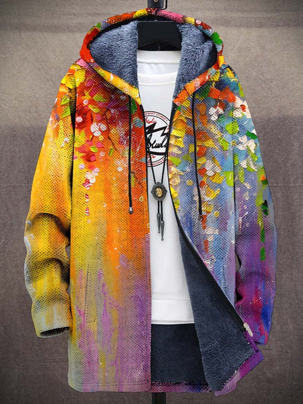 Alessandra | Cardigan lungo con cappuccio e stampa