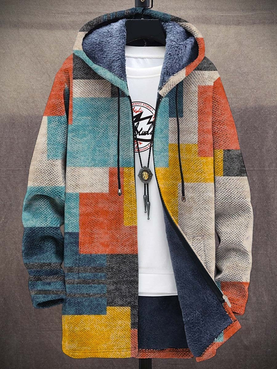 Alessandra | Cardigan lungo con cappuccio e stampa