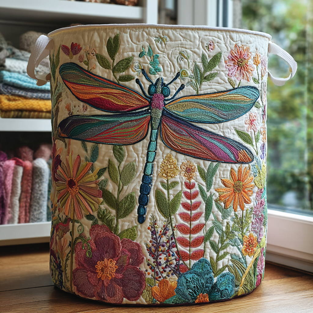 Iris | Hand-Quilted Laundry Basket