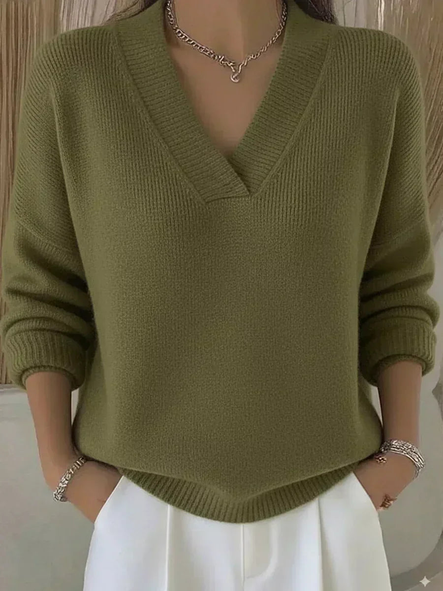VIOLETA | RELAXED V-NECK JUMPER
