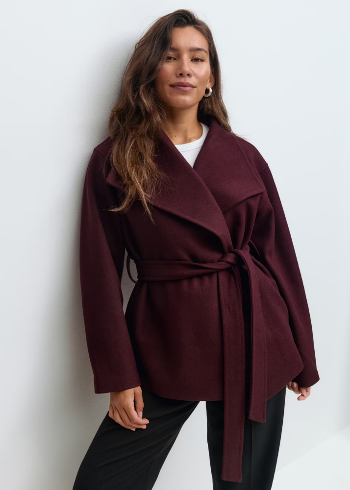 Genevieve | Belted Waterfall Coat
