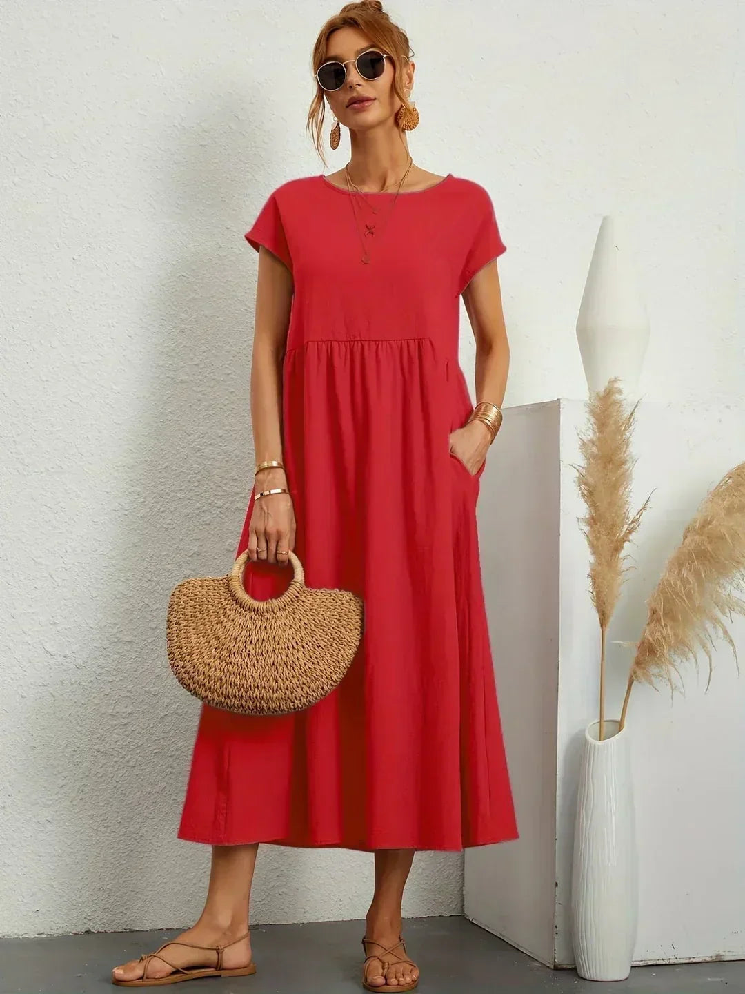 Gabrielle | Abito Midi Fluido dall'Eleganza Senza Tempo