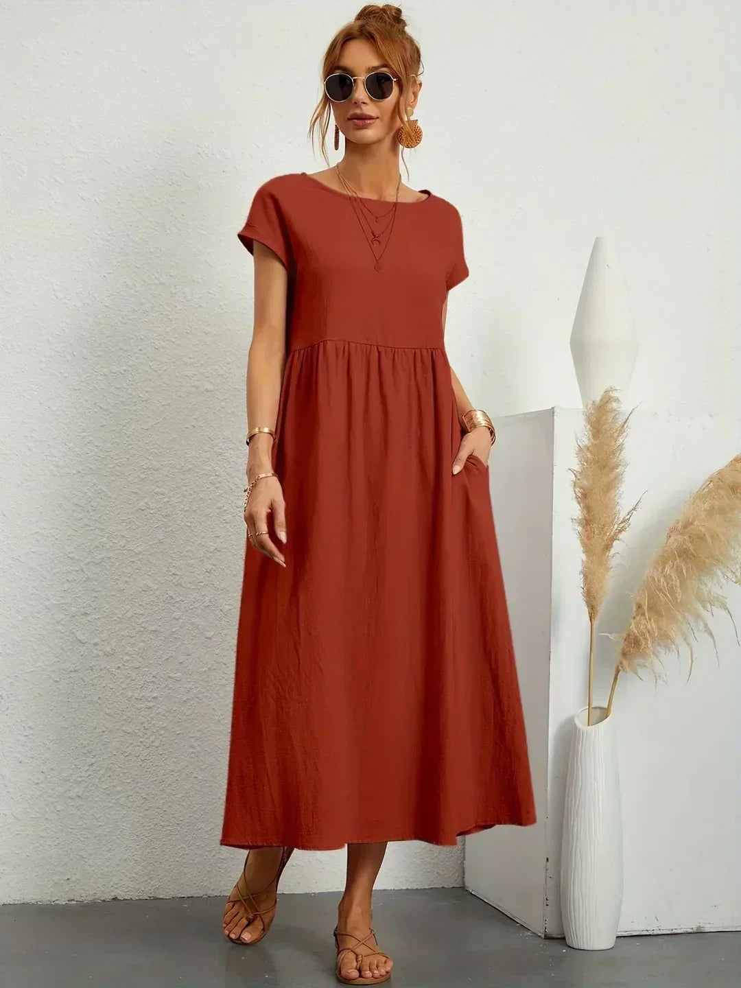 Gabrielle | Abito Midi Fluido dall'Eleganza Senza Tempo