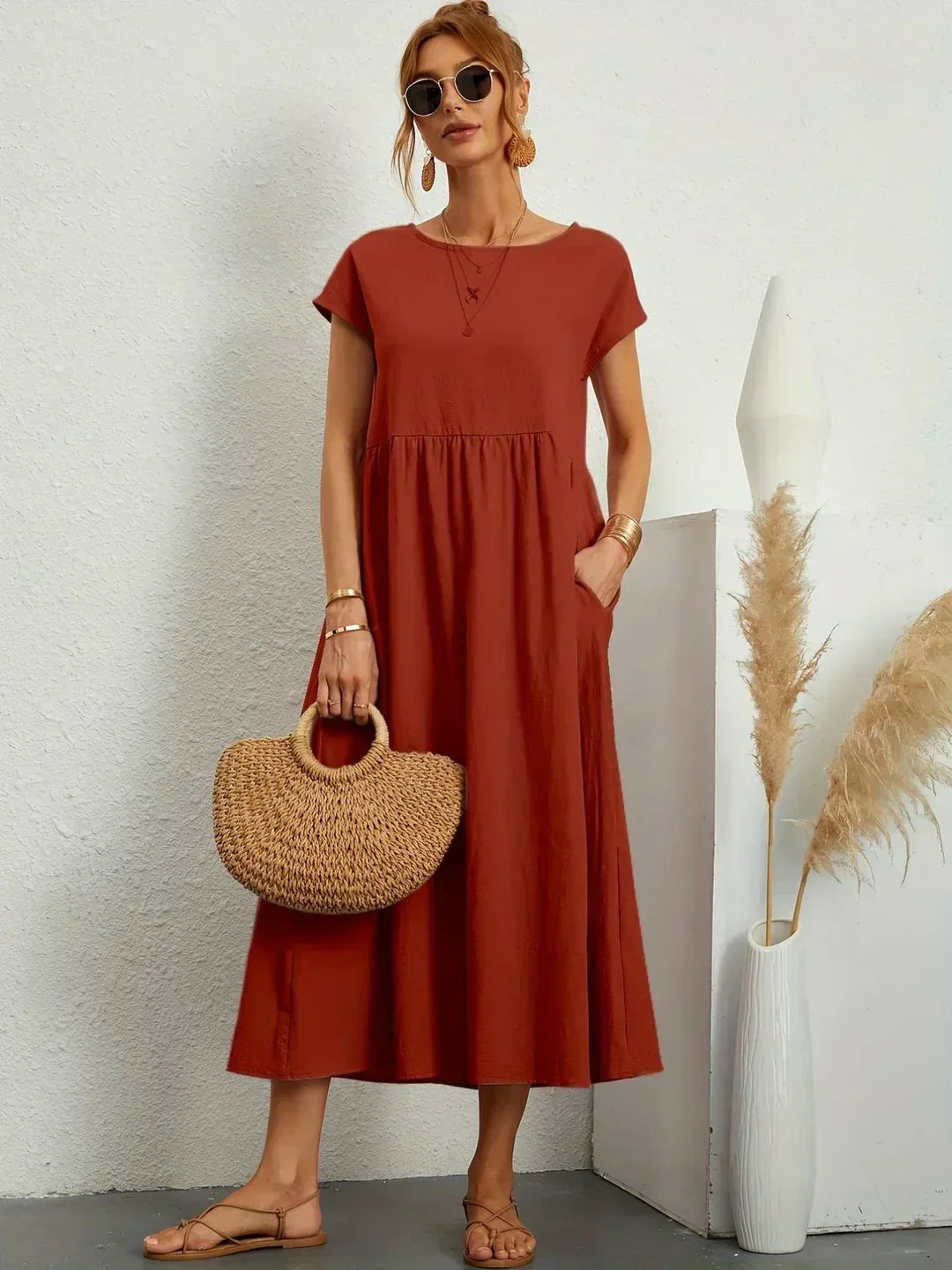 Gabrielle | Abito Midi Fluido dall'Eleganza Senza Tempo