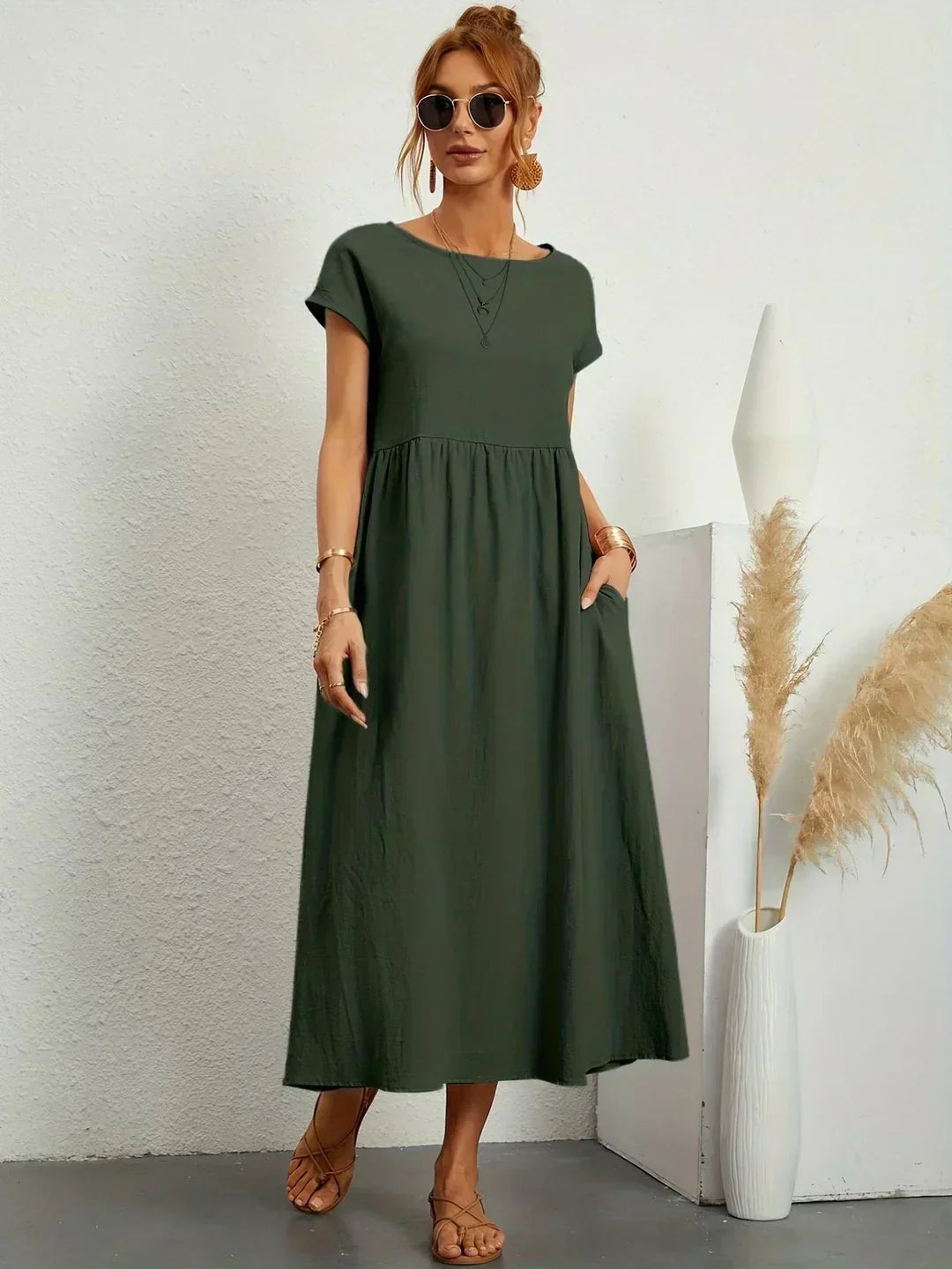 Gabrielle | Abito Midi Fluido dall'Eleganza Senza Tempo