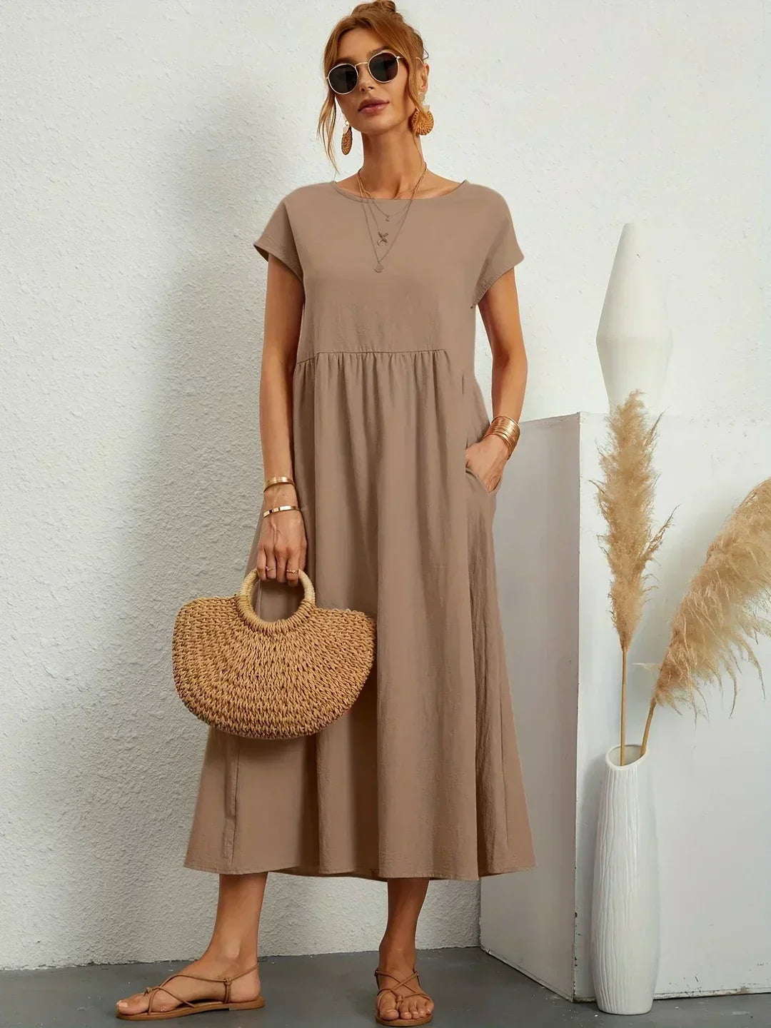 Gabrielle | Abito Midi Fluido dall'Eleganza Senza Tempo